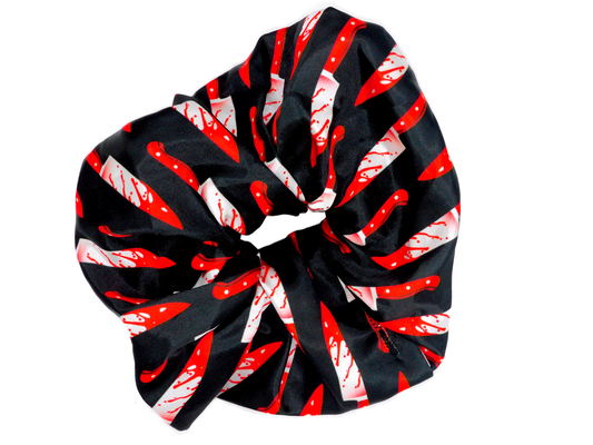 What a Wonderful Knife [Black and Red] Scrunchie